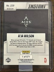 2024 Panini Instant WNBA #229 A&rsquo;ja Wilson Las Vegas Aces PRESALE
