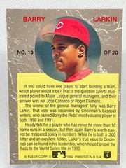 Barry Larkin 1992 Fleer Ultra All-Star #13 Insert