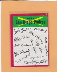 1974 TOPPS TEAM CHECKLIST SAN DIEGO PADRES (MULTIPLE AVAILABLE) *REG