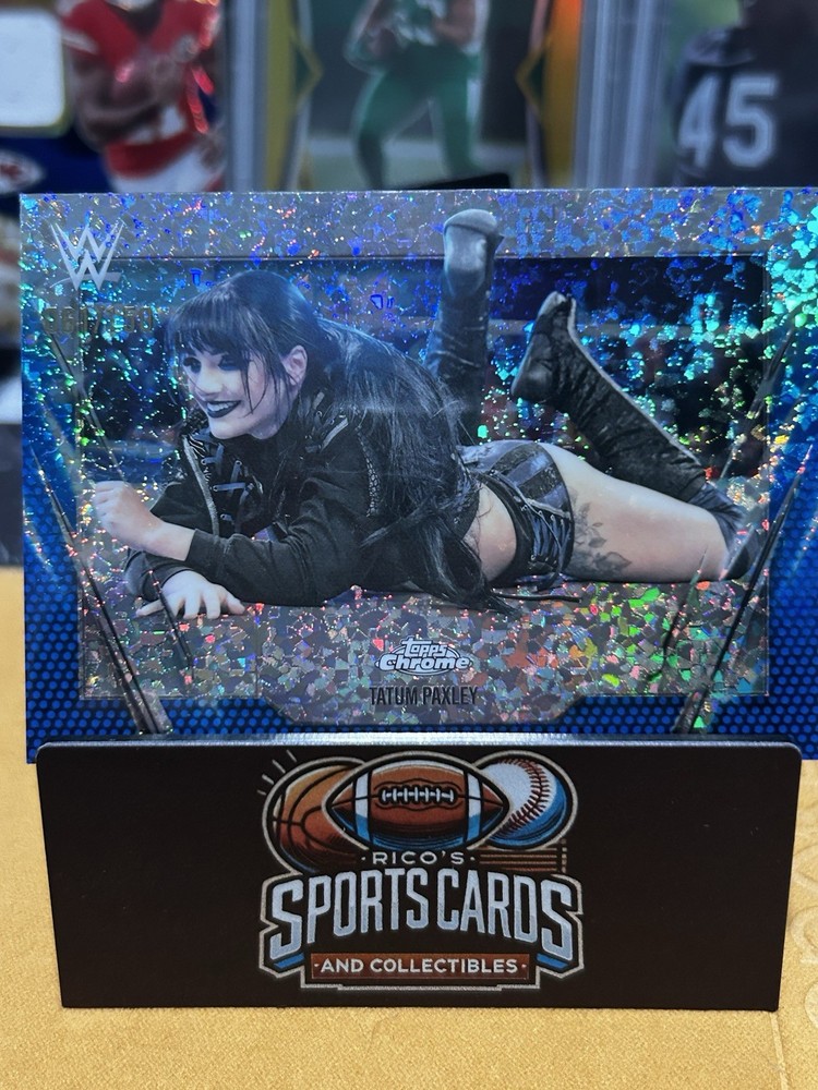 2025 Topps Chrome WWE #191 Tatum Paxley Blue Mini Diamond Refractor /150