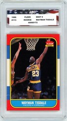 1986 Fleer #113 Wayman Tisdale AGC Mint 9 ROOKIE RC Indiana Pacers