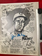 JIM MALONEY Cincinnati Reds SIGNED Autograph Print Photo 11×17 Bob Parker w/ COA