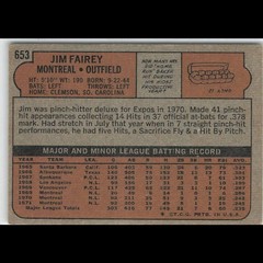 1972 Topps – High # Jim Fairey #653 – Set Break! VG/EX – Combined Shipping!