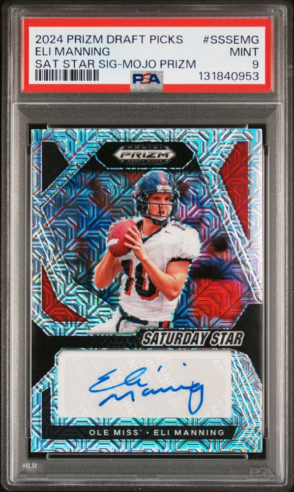 2024 Panini Prizm Draft Picks Sat Star Sigs Mojo Eli Manning #SSSEMG /25 PSA 9