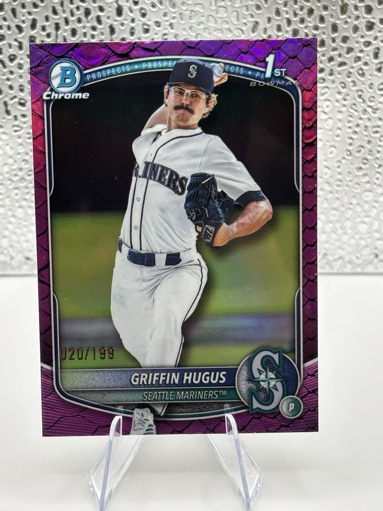 Topps 2025 Bowman Draft Chrome Griffin Hugus BDC-101 Fuchsia Reptilian /199 RC