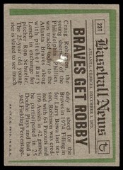 1974 Topps Traded Craig Robinson Atlanta Braves #23T