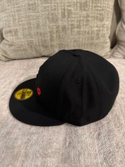 New Era 59FIFTY LA Dodgers Black Fitted Hat Red Lips Side Patch MLB Cap