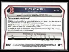 2026 Bowman #BCP-141 Justin Gonzales Chrome Prospects Lazer Refractor