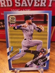 2021 Topps UK Edition Trevor Story Blue /75 Rockies