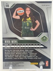 2024 Panini WNBA Prizm Nika Muhl #146 Orange Velocity RC Storm