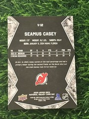 2025 Upper Deck National Hockey Card Day Victory Black Rookie Seamus Casey #V12