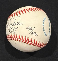 1996 Derek Jeter Signed Rookie Of Year ROY AL Baseball #92/1996 JSA LOA HOF