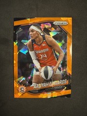 Aaliyah Edwards Orange Cracked Ice 2025 Panini Prizm WNBA #94 Connecticut Sun