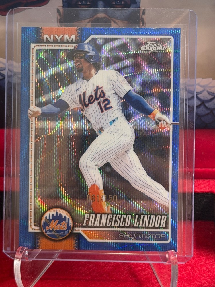 2026 Topps Chrome Baseball Francisco Lindor Blue Wave /150