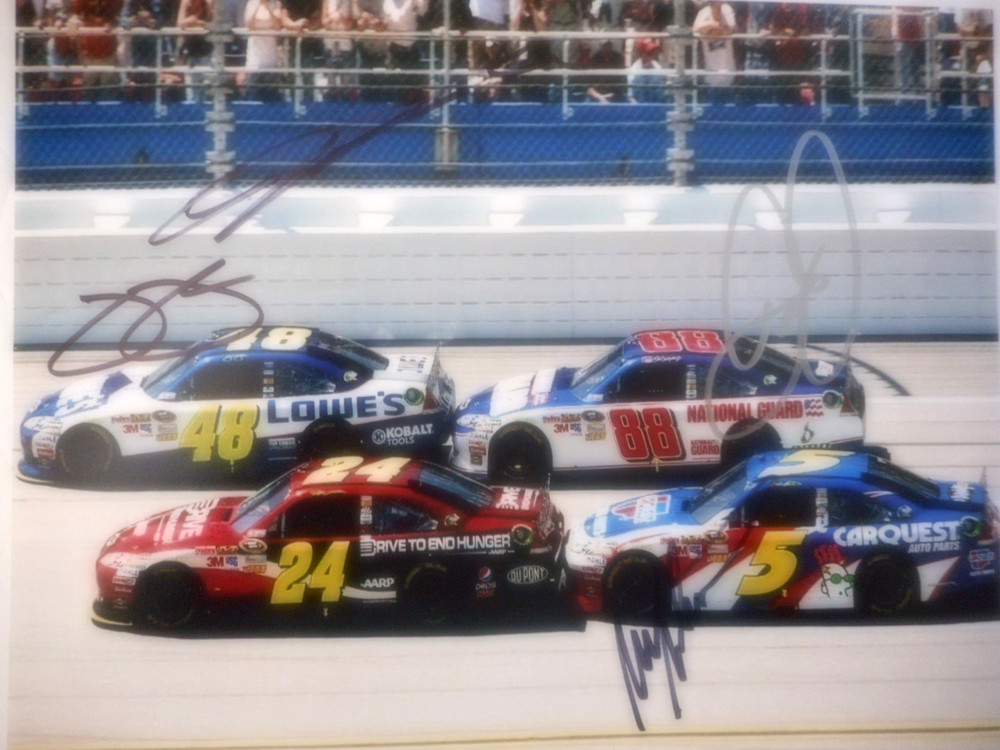 HMS Jeff Gordon Dale Earnhardt Jr JIMMIE JOHNSON Mark Martin 4X signed photo