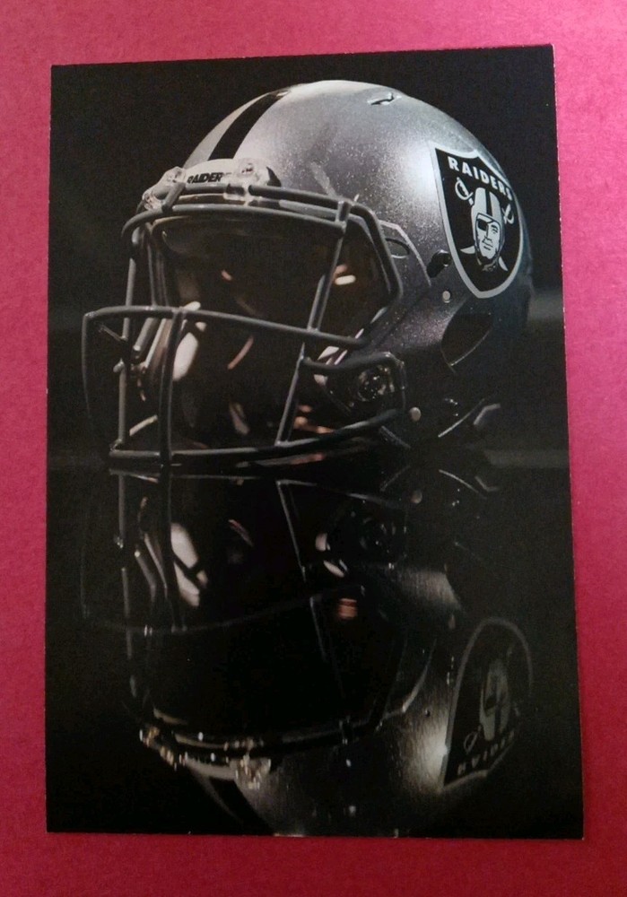 Las Vegas Raiders Football Helmet Photo Fan Message Card 6&Prime; x 4&Prime;