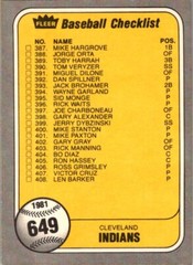 1981 FLEER #641-659 MLB Team Checklist Cards Clean! 81-FBBC