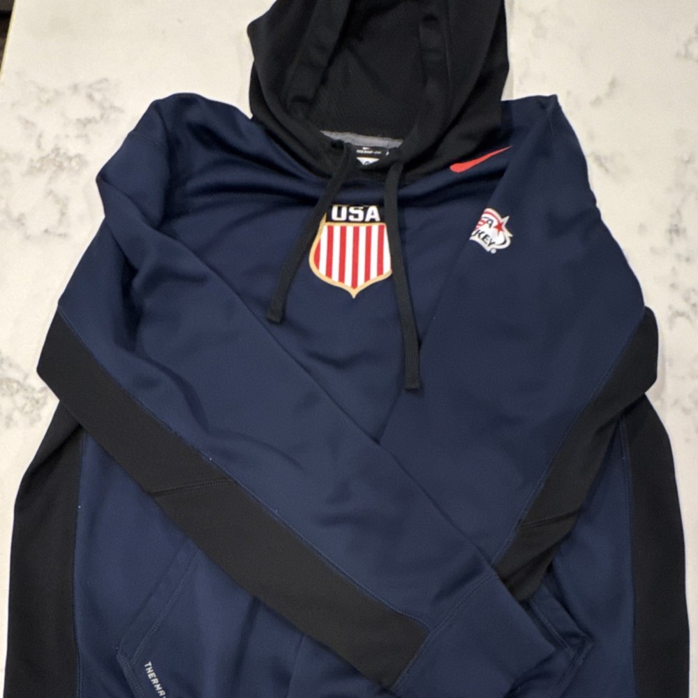 Nike Team USA Olympic Hockey Sweatshirt Men&rsquo;s Navy Black Hoodie – Medium