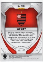Wesley 2025 Panini Prizm FIFA Club World Cup Blue Pulsar Prizm Rookie Card /275