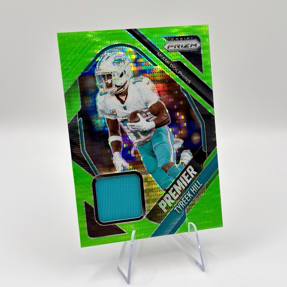2025 Panini Prizm #PJY-THL Tyreek Hill Premier Jerseys Neon Green Pulsar