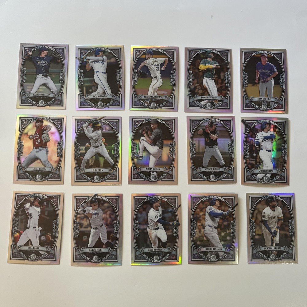 2026 Bowman Chrome Bowman Sterling Complete Insert Set 15 Cards