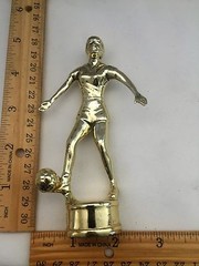 Girls Soccer Player Light Gold Metal Trophy Topper – 4 3/4&Prime; Tall