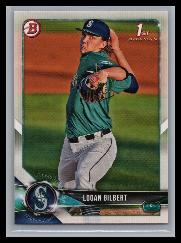 2018 Bowman Draft #BD-63 Logan Gilbert 1st Paper Rookie RC Seattle Mariners