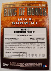 2009 Mike Schmidt Topps Promo Ring of Honor Card # RH32