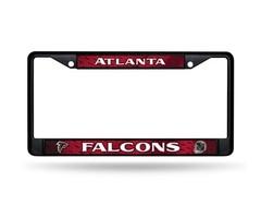 Atlanta Falcons Black Metal License Plate Frame Metal Tag Cover 12×6 Inch NFL