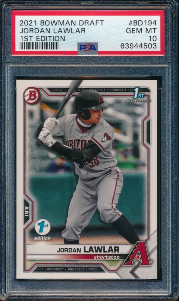 PSA 10 JORDAN LAWLAR 2021 Bowman Draft 1st Edition Paper Rookie Card RC GEM MINT