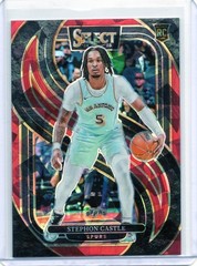 2024-25 Panini Select – Premier Level Stephon Castle #175 Red Cracked Ice Prizm