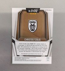 2025-26 Panini Prizm FIFA Signatures Christos Tzolis #S-CTZ Blue Shimmer Auto