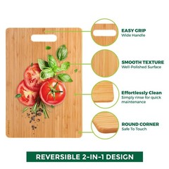 Freshware Bamboo Cutting Board Set of 3 (8×6, 11×8.5, 13×9.5 in),