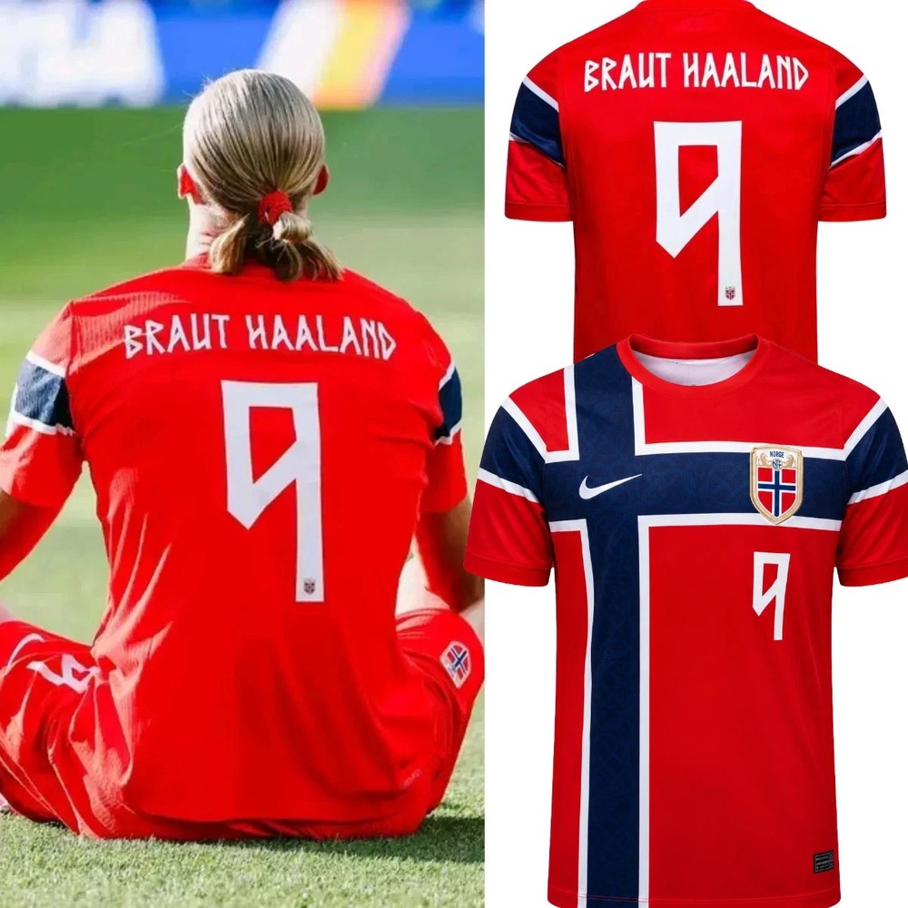 Norway 2026 WC Home 3D Jersey Erling Braut #9 Haaland Soccer Football Shirt