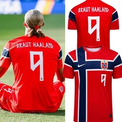 Norway 2026 WC Home 3D Jersey Erling Braut #9 Haaland Soccer Football Shirt