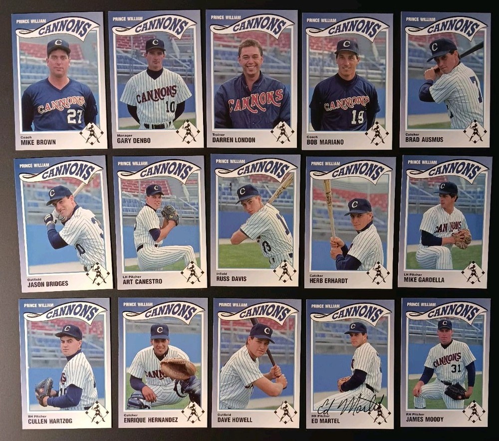 1990 Prince William Cannons Complete 30 Card Team Set 5 Autographs Minor League