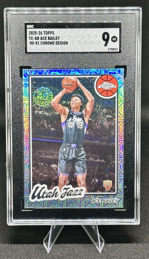 2025-26 Topps Basketball Chrome Design Ace Bailey Utah Jazz RC TC-AB