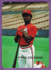 Vince Coleman St. Louis Cardinals 1986 Photos By Rob Broder Oddball Card #36