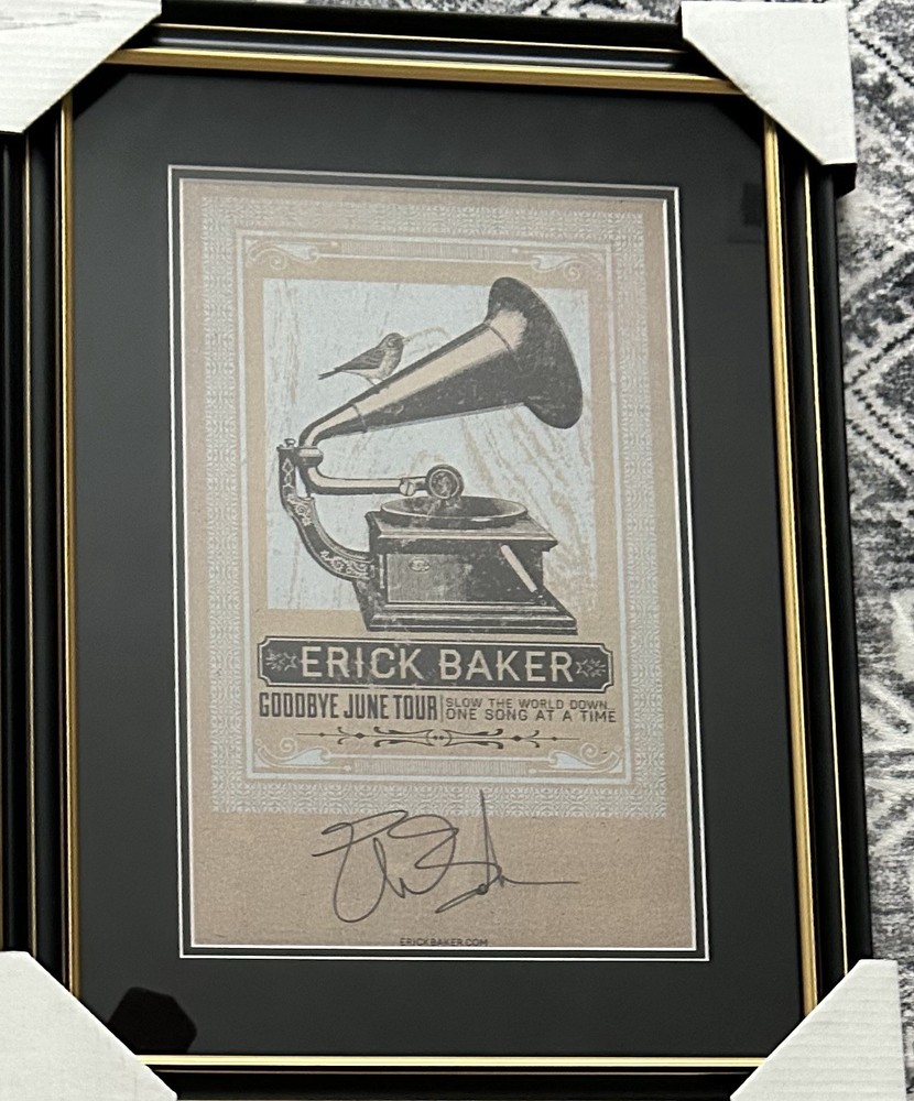 Erick Baker Signed Poster 19×24 Autographed Framed