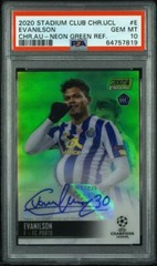 2020-21 Topps Stadium Club UEFA Evanilson #CA-E Auto Neon Green /99 PSA 10 POP 3