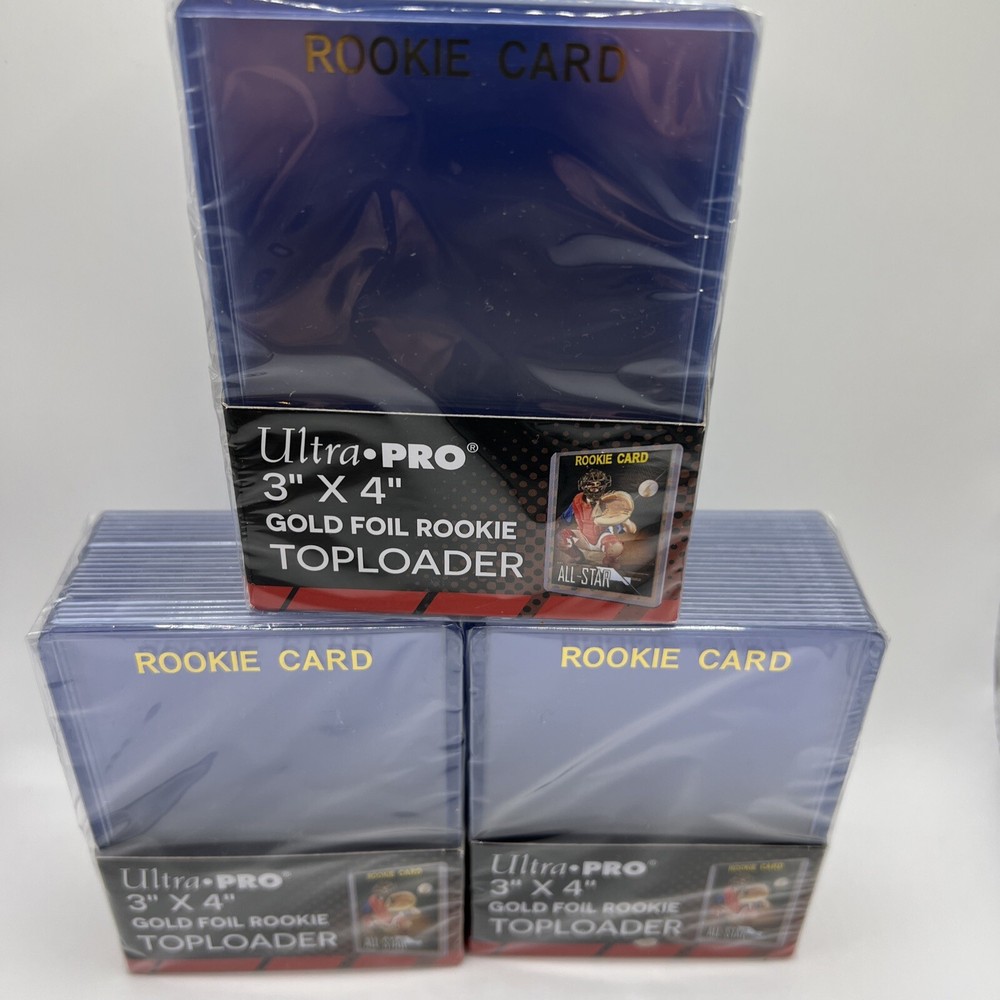 Ultra Pro 3X4 GOLD ROOKIE 35pt Toploaders 3 Packs of 25 for Standard Sized Cards