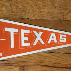 Vintage 60s 70s University of Texas Longhorns 12”x30” Felt Pennant