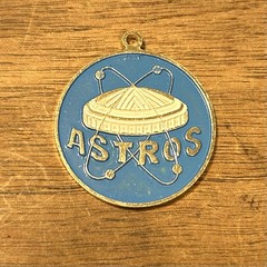 Vintage Astrodome Astros Pendant Houston Baseball Souvenir Charm Medallion Japan