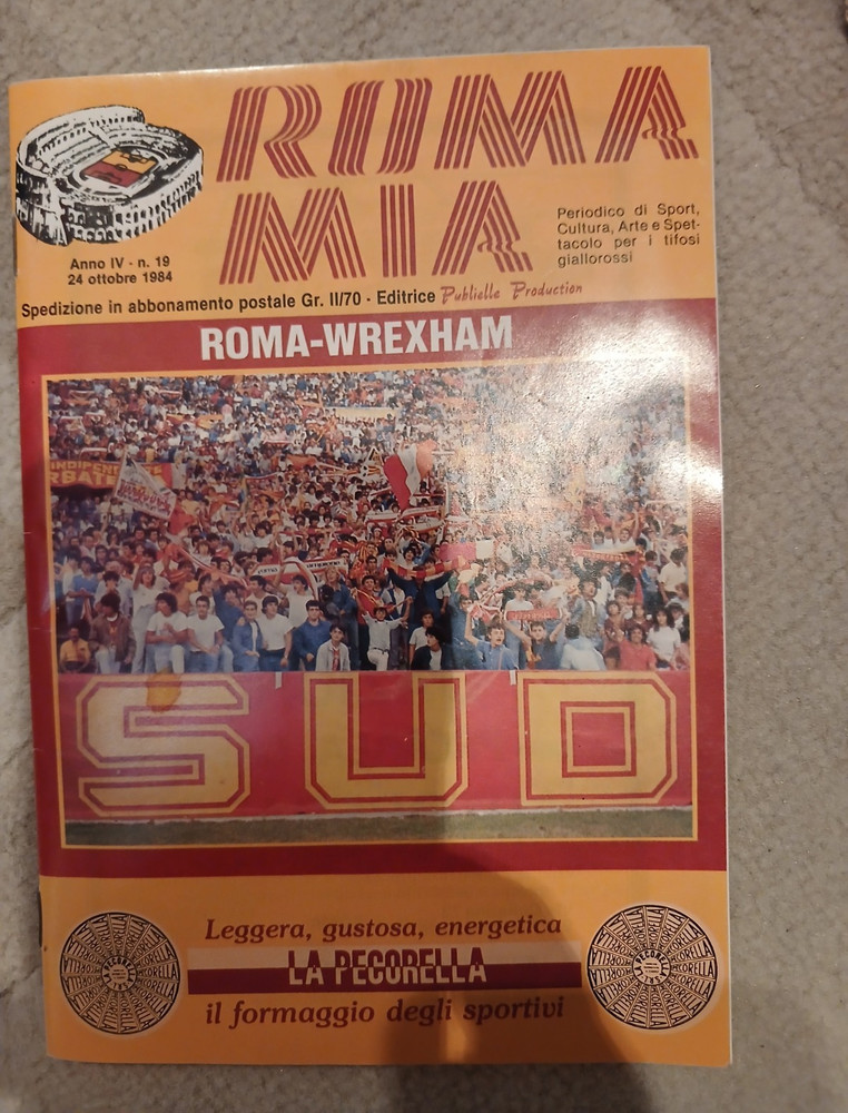 Roma v Wrexham 1984 Roma Mia Italian Sports Magazine Programme Cup Winners Cup