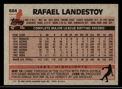 1983 Topps #684 Rafael Landestoy Card Cincinnati Reds