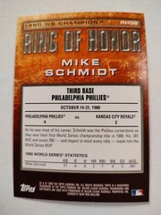 2009 Mike Schmidt Topps Promo Ring of Honor Card # RH32