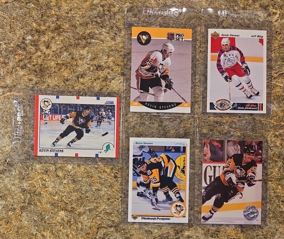 (5) Kevin Stevens 1990-91 Upper Deck Rookie card RC Score Pro Set 1991 Penguins