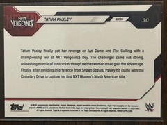 2026 Topps Now WWE #30 Tatum Paxley NXT Vengeance Day PRESALE
