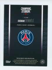 2025 Ousmane Dembele Topps Team Set Champions D&rsquo;Europe Black PSG Card 8/10