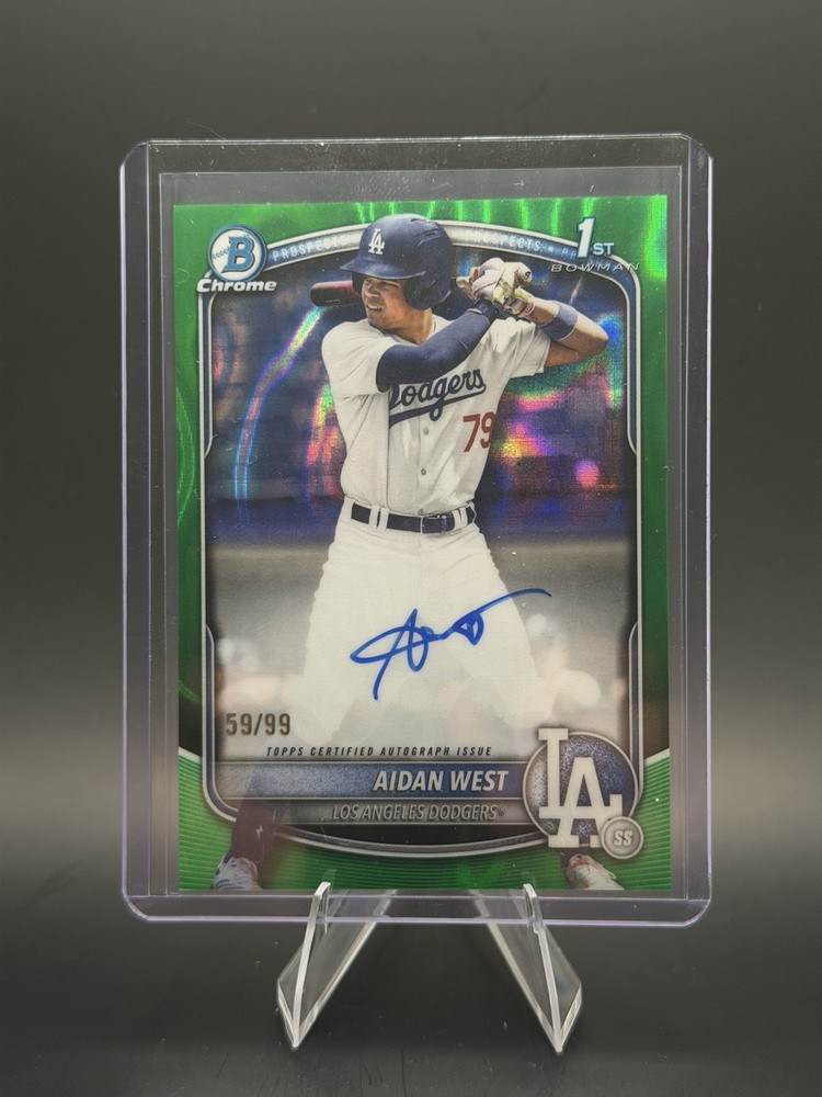 2025 Bowman Draft 1st Aidan West Green Lava Auto /99 #CPA-AWE
